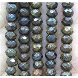 tiny Bronzite beads, faceted rondelle, approx 4mm dia