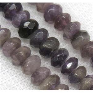 amethyst bead, faceted rondelle, approx 5x8mm