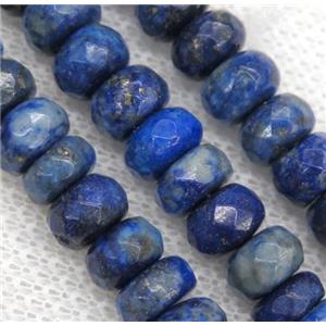 Lapis Lazuli bead, faceted rondelle, approx 5x8mm