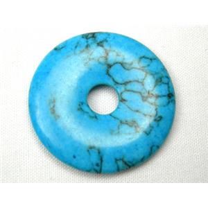 Natural Turquoise Dount Pendants, 40mm diameter