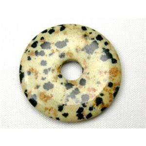 dalmatian Jasper Donut Pendants, 25mm diameter