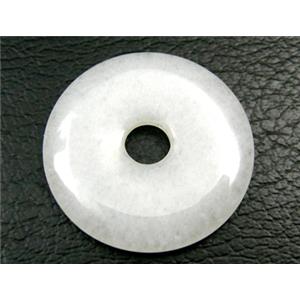 White Quartz Dount Pendants, 25mm diameter