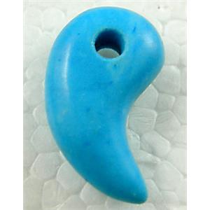 Turquoise Pendant, Gemstone bead, 14x22mm