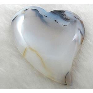 Heihua Agate pendants, heart, 45x55mm