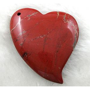Red Jasper Heart Pendant, 43x50mm