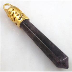 Amethyst Crystal Stone Pendant, stick, point, approx 10x65mm