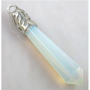opalite stone pendant, stick, point, approx 10x65mm