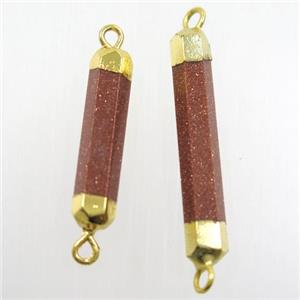 gold sand stone connector, stick, approx 6-25mm