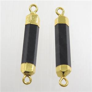 black onyx agate connector, stick, approx 6-35mm