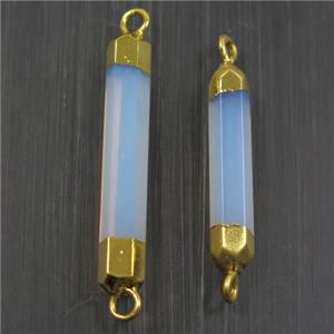 white opalite stone connector, stick, approx 6-25mm