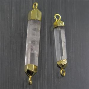 clear quartz connector, stick, approx 6-25mm