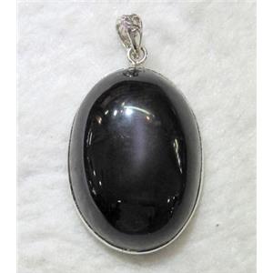 black obsidian pendant, approx 25x35mm