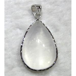clear quartz pendant, approx 25x35mm