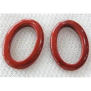 red jasper, oval ring linker, approx 25-43mm