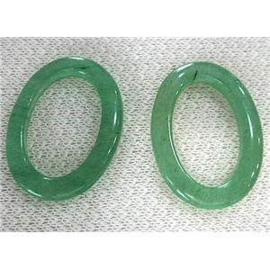 green Aventurine, oval ring linker, approx 25-34mm