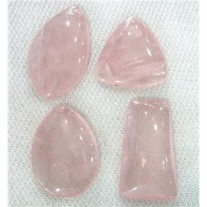 rose quartz stone pendant, mixed, approx 20-50mm