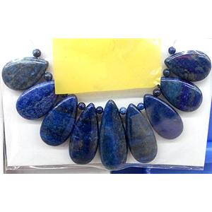 Natural Blue Lapis Lazuli Teardrop Pendant For Necklace, approx 15x43x6mm, 16x25x6mm