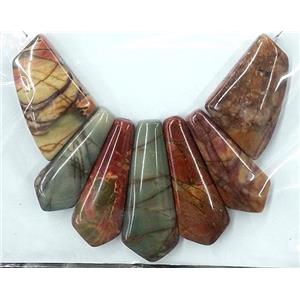 Picasso Jasper Teardrop Pendant For Necklace Multicolor, approx 16x42x7mm, 28x21x7mm