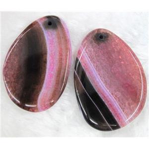 agate pendant, freeform, slice, pink, approx 25-60mm