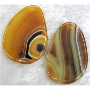 yellow agate pendant, freeform slice, approx 25-60mm