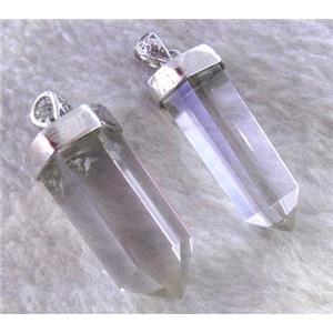 clear quartz stick pendant, freeform, approx 12-30mm