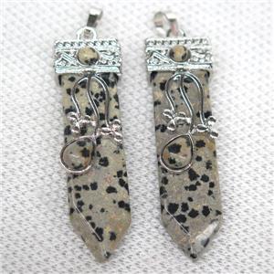 black spotted Dalmatian Jasper arrowhead pendant, approx 13-52mm