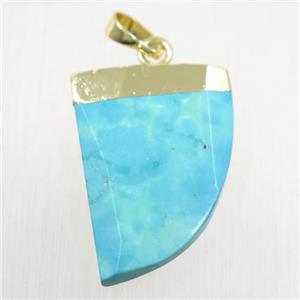 blue Turquoise knife pendant, approx 22-30mm