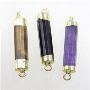 mix gemstone stick connector, gold plated, approx 5.5-20mm