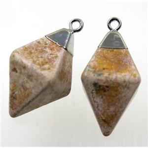 Picture Jasper pendant, silver plated, approx 15-25mm