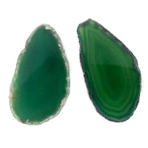 agate pendant, freeform slab, green, approx 20-70mm