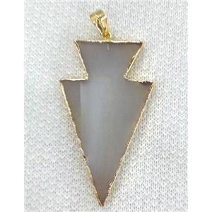 gray Agate arrowhead pendant, approx 35-50mm