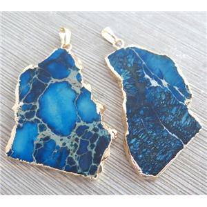 blue Sea Sediment Jasper pendant, freeform, approx 20-60mm