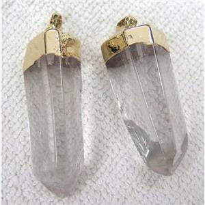 Clear Quartz pendant, freeform stick, approx 15-40mm