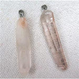 clear quartz pendant, freeform stick, approx 30-60mm