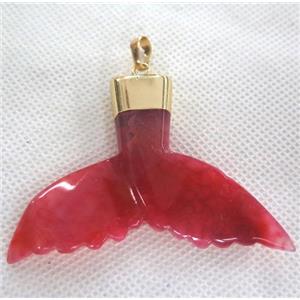 red agate pendant, SharkTail, gold plated, approx 30-60mm