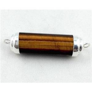 Tiger eye stone connector, stick, approx 10-40mm