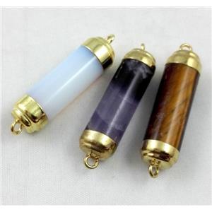mixed gemstone connector, stick, approx 10-40mm