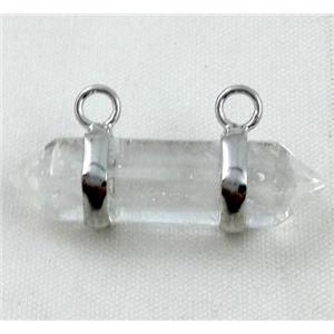 clear quartz pendant, bullet, approx 10-30mm