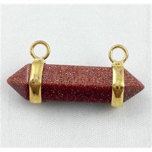 gold sandstone pendant with 2-holes, bullet, approx 10-30mm
