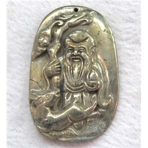 pyrite pendant, buddha, approx 30-50mm