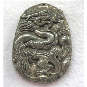 pyrite pendant, dragon, approx 35-50mm