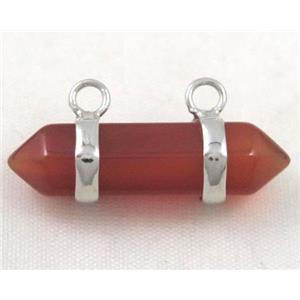 red agate pendant, bullet, approx 10-30mm