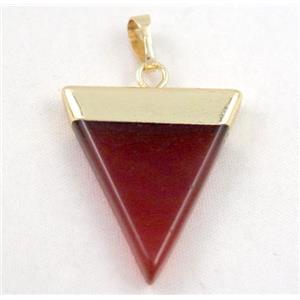 red agate pendant, triangle, approx 25-35mm