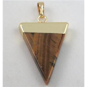 tiger eye stone pendant, triangle, approx 25-35mm