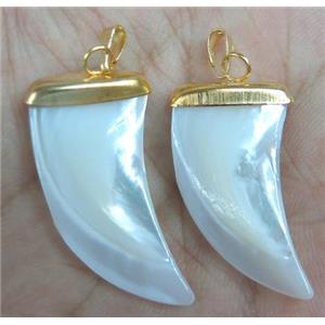 pearl shell horn pendant, approx 18-30mm