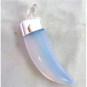 white Opalite horn pendant, approx 12-40mm
