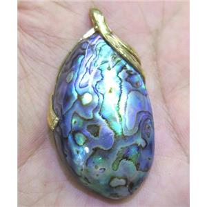 Paua Abalone shell pendant, freeform, approx 20-40mm