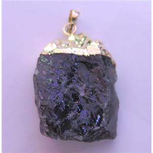 smoky quartz pendant, freeform nugget, approx 15-30mm