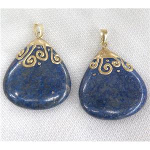 Lapis Lazuli pendant, teardrop, approx 40mm