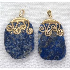 Lapis Lazuli pendant, freeform, approx 30-45mm